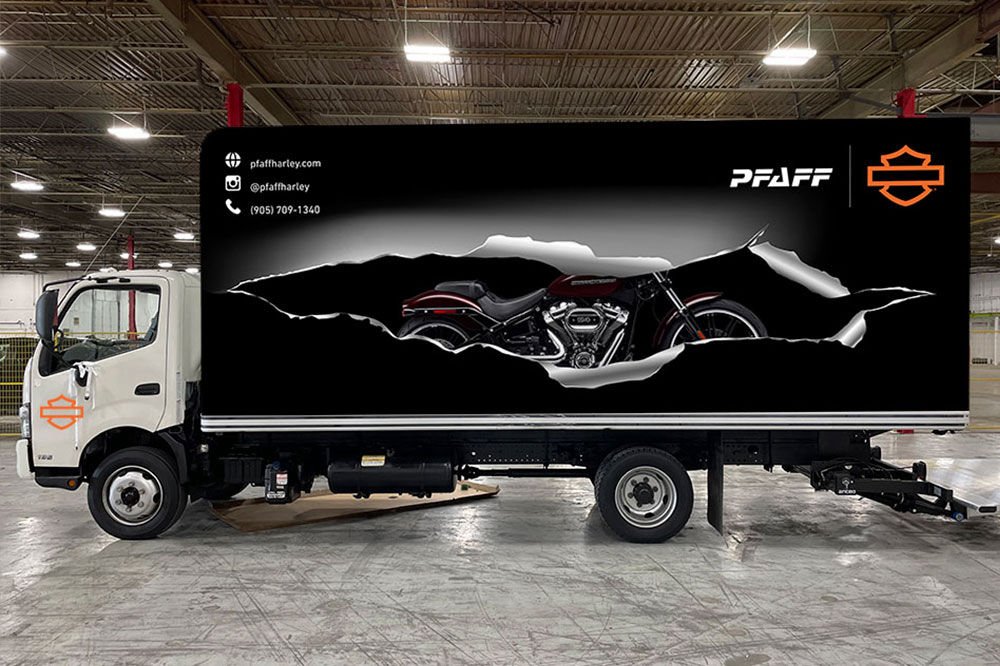 Harley delivery truck