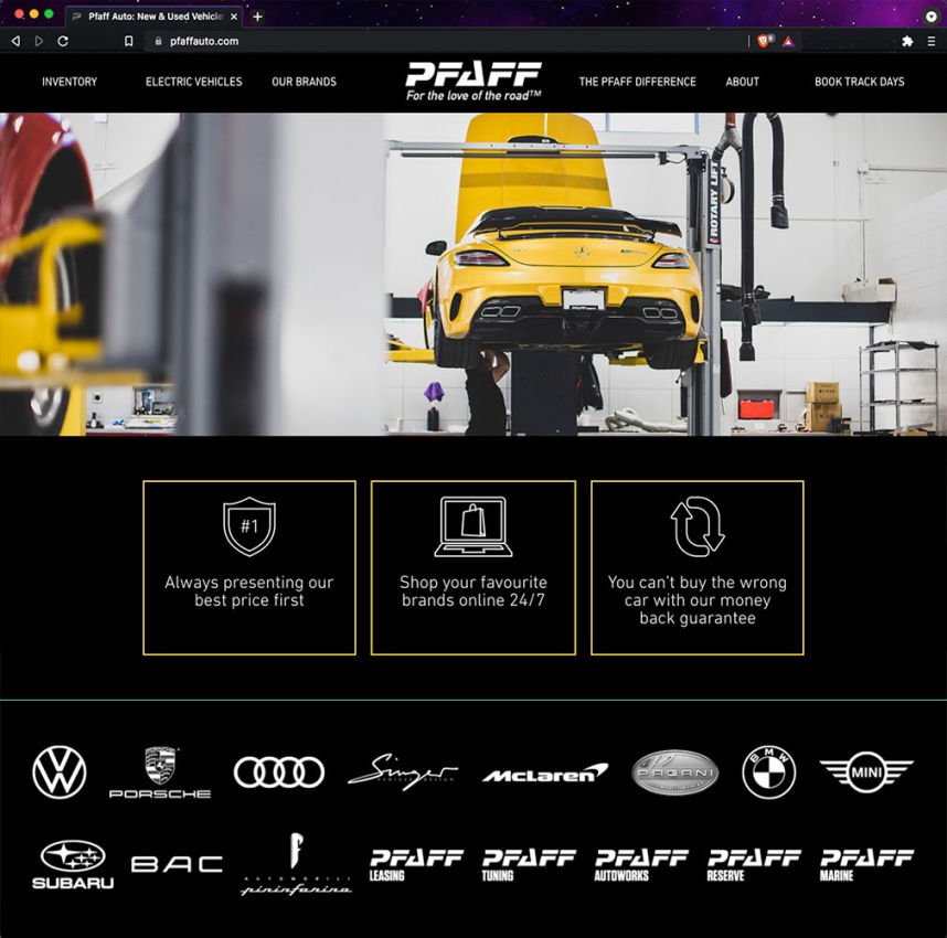 Pfaff Motors Inc. website